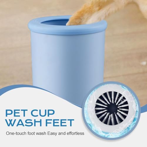 Automatic Dog Paw Cleaner 2025 New Dog Paw Cleaner Cup, Dog Paw Cleaner with USB Rechargeable, Paw Cleaner for Small Medium Large Breed Dogs Cats/Dogs (Blue)