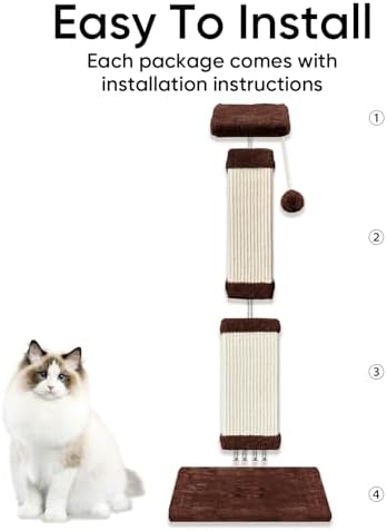 Cat Scratching Post for Indoor Cats, 32Inch Sisal Cat Scratcher