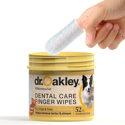 Dr. Oakley Dog Dental Wipes Finger Dental Care - Chicken Flavor