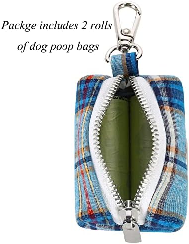 Lionet Paws Cute Dog Poop Bag Holder with Dog Poop Bag for Leash, Cotton Dog Bag Dispenser, Matching Dog Collar