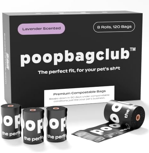 Lavender Scented Dog Poop Bags - Extra Thick Leak Proof for Dogs - Certified Compostable - Earthminded Essential Accessory for Daily Walks and Easy Cleanup - Compostable - 120 Bags