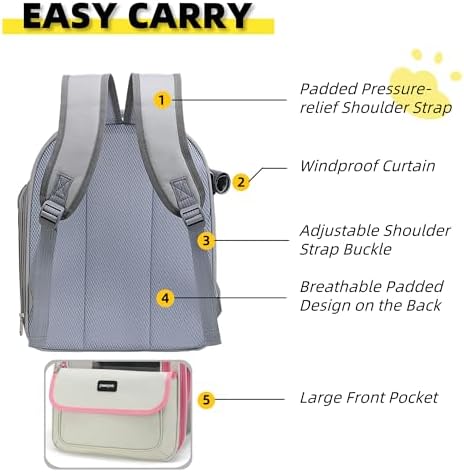 Cat Backpack Carrier for Travel & Hiking - Large Space, Durable & Breathable Pet Carrier for Cats & Small Dogs - Anti-Scratch, Escape-Proof Design (Pink, Large)