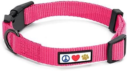 Pawtitas Dog Collar for Large Dogs Adjustable Dog Collar Heavy Duty Waterproof Collars for Dogs with Quick-Release Buckle - Pink Dog Collar for Large Breeds