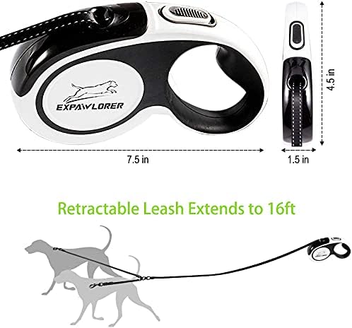 EXPAWLORER Dual Retractable Dog Leash