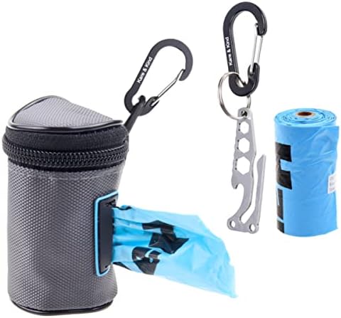 Kare & Kind Pet Waste Bag Dispenser with Dog Poop Holder- Clip On Zippered Poop Bag Holder - Also Includes Pet Waste Bags, Carabiner- Attaches to Leash, Belt, Harness,Collar, Stroller, Backpack