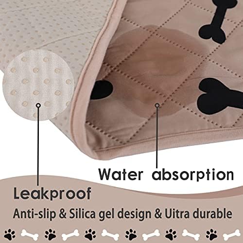 nanbowang Waterproof Blankets for Large Dogs Dog Bed Covers, Water Absorb Training Pads (6882 Beige)