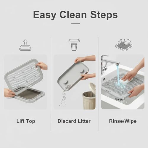 Flip Top Cat Litter Mat, Double Layer Trapping Pad
