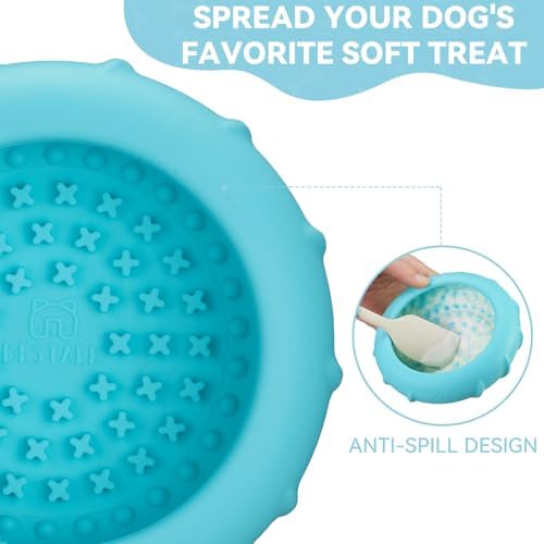 Dog Lick Bowl, Bestalk Wobbly Freeze Bowl Enrichment Feeder for Dogs, Anxiety Relief Lick Mat Puzzle Toy for Distraction, BPA Free Silicone, Dishwasher Safe(Teal,S)