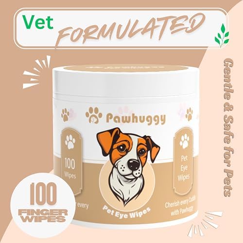 Dog Eye Wipes – Tear Stain Remover for Dogs & Cats, Eye Wipes for Dogs, Hypoallergenic Pet Eye Cleaner, Dog Tear Stain Remover for Discharge & Debris, Unscented, 100 Ct