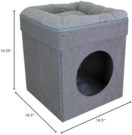 Kitty City Indoor Cat Cube Furniture, Gray Cube