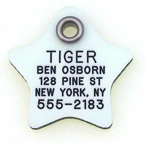 LuckyPet Glow in The Dark Dog and Cat ID Tag - Durable Custom Tags for Pets - Silent Personalized Pet Identification - Easy to Read Engraving - Small, Star