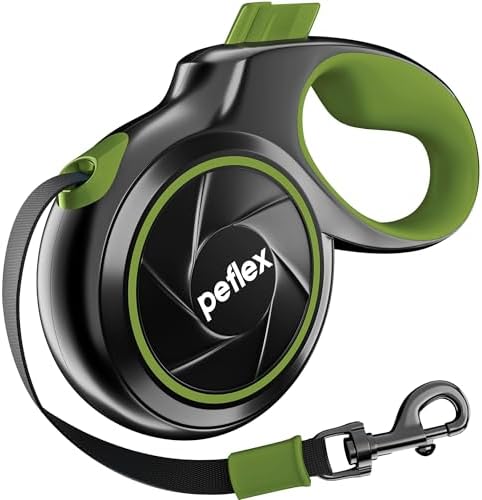 20.1 ft Retractable Dog Leash for Dogs 10–100 lbs - Heavy Duty Tape Leash with Strong Nylon Tape - 360° Swivel Control - One-Click Brake & Lock - Ergonomic Non-Slip Grip for Safe & Easy Daily Walks GR