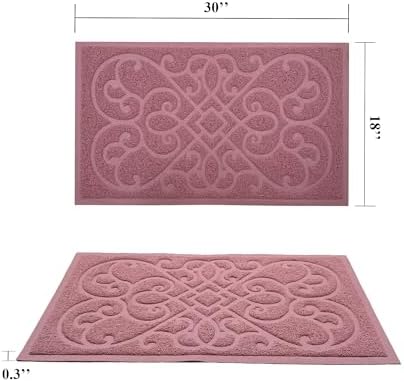 PetLike 2pk 30x18 inch Cat Litter Box Mat, Thick Kitty Litter Trapping Mat, Durable,Waterproof &Washable with Non-Slip Backing, Soft on Kitty Paws and Easy to Clean, BPA Free