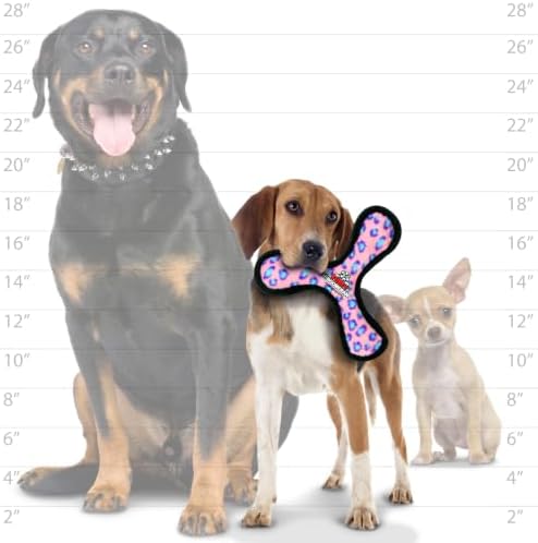 TUFFY - World's Tuffest Soft Dog Toy -Boomerang-Squeakers-Multiple Layers.Made Durable, Strong & Tough.Interactive Play(Tug, Toss & Fetch).Machine Washable & Floats (Pink, Junior)