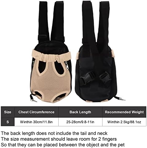 Pet Front Carrier Backpack, Pet Chest Backpack Elastic Opening for Motorcycle for Travel for Bike for Hiking (S)