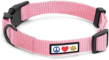 Pawtitas Dog Collar for Large Dogs Adjustable Dog Collar Heavy Duty Waterproof Collars for Dogs with Quick-Release Buckle - Light Pink Dog Collar for Large Breeds