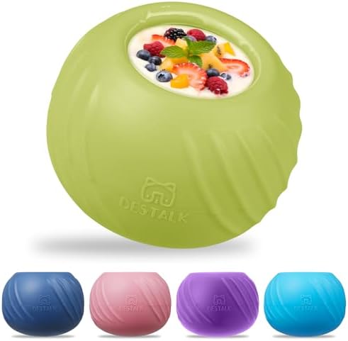 Long-Lasting Dog Lick Toy, Wobbly Dog Enrichment Lick Bowl to Keep Dogs Busy, Interactive Stuffable Dog Treat Feeder for Boredom, Silicone Treat Dispensing Chew Toy(Green,M)