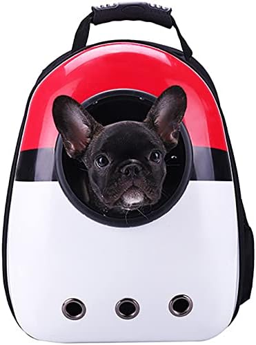 Cat Carrier Backpack, Pet Backpack Bubble Rucksack Front Pack for Cat Puppy Dog Capsule Space Backpack, Pet Carrier for Travel Hiking Walking Camping. (Red and White)