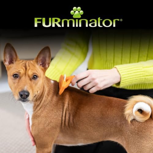 FURminator Undercoat deShedding Tool for Medium Short Hair Dogs 9-23 kg, Orange with grey