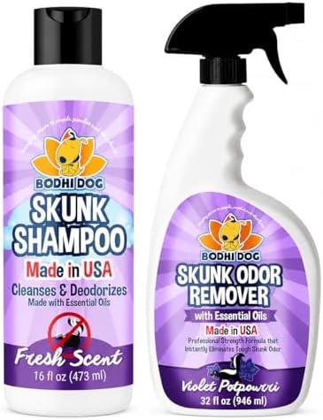 Bodhi Dog Skunk Odor Remover Bundle – Skunk Shampoo + Spray for Pets & Home