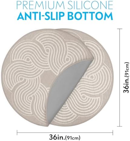 Paw Inspired Round Designer Dog Pads, Beige, 36 Inch Size, 2 Pack
