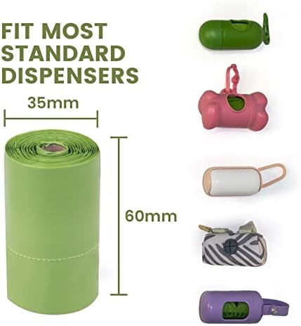SUPERBIO Handle Tie Dog Poop Bags, 12 Rolls, 180 Bags