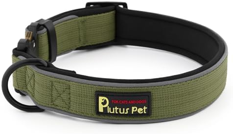 Plutus Pet Tactical Dog Collar, Reflective, for Small Medium Large Dogs