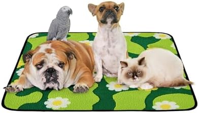 Qeils Reusable Puppy Pads for Small Dogs, Washable Pee Pads with Non-Slip , Absorbent Leakproof Mat for Crates, Playpens, Pet Beds & Whelping, Indoor Potty Training Grass Green, 36"x41", 2 Pack