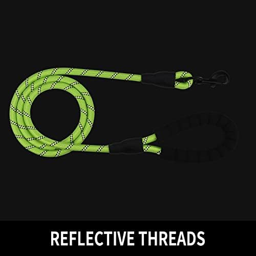 5/6 FT Strong Pet Dog Leash with Soft Padded Handle,Highly Reflective Rope for Night Walking,360-Degree Rotating Metal Buckle Without Tangles,Suitable for Small,Medium and Large Dogs.(5ft)