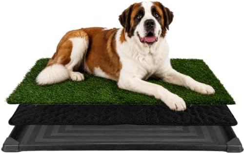 PETMAKER Reusable 3-Layer Extra-Large Dog Grass Pad with Tray, 52.5” x 35”