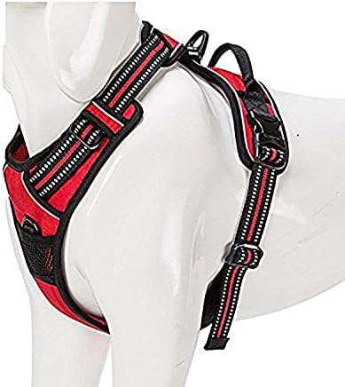 TRUE LOVE Adjustable No-Pull Dog Harness Reflective Pup Vest Harnesses Comfortable Control Brilliant Colors Truelove TLH5651(Red,XS)