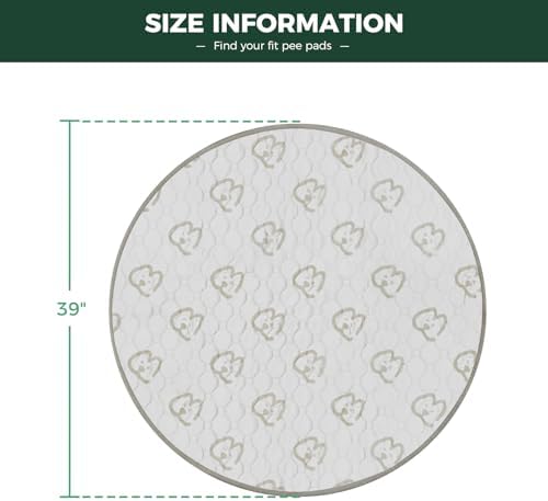 FXW Washable Pee Pads for Dogs, Super Absorbent, 39" Round, 1 Pack