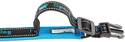 Ferplast Sport Dog Collar, Large Dog Collar, Soft Padded, Reflective Stitching, Pet Name Tag, Size: 2.5 cm (55-65 cm), Blue
