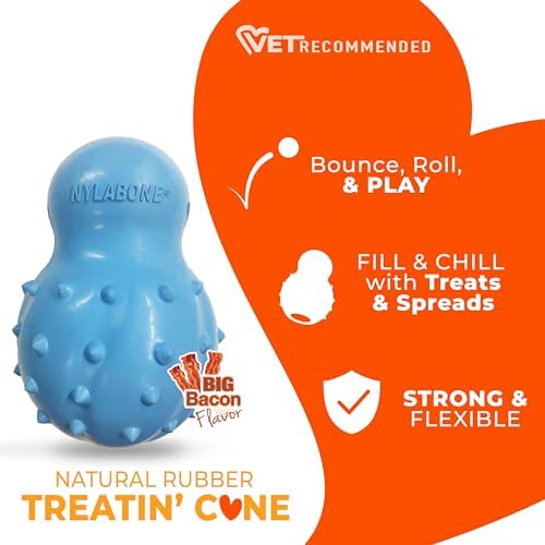 Nylabone Strong Chew Rubber Stuffable Cone Treat Toy, Bacon Flavor, X-Large