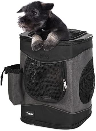 Tirrinia Two-Sided Entry Pet Backpack Travel Carrier for Cats & Small Dogs, Airline-Approved, Padded Back Support, Ideal for Hiking, Walking, Cycling & Outdoor Adventures