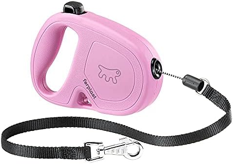 Ferplast Extendable Leash for Medium Dogs Flippy ONE Cord S, Retractable Cord 4,5 m, max 12 kg, Pink
