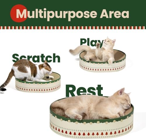 Conlun Oval Cat Scratcher Bed | Scratching Bowl Lounge for Kittens | Medium