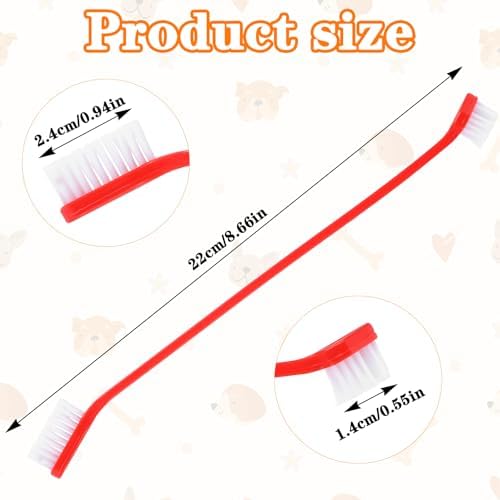 300Pcs Dog Toothbrushes Bulk Dual Headed Dog Teeth Long Handle Plastic Brush Tooth Brush for Large Small Dogs Cats Puppy Teeth Cleaning Dental Care Supplies 10 Colors+