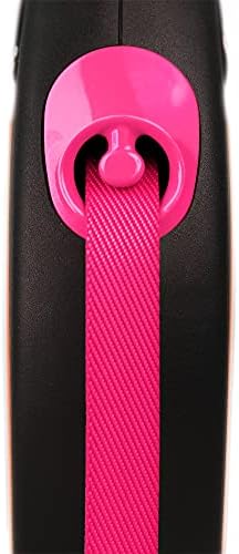 Flexi New Neon Tape Pink Medium 5m Retractable Dog Leash/Lead for Dogs up to 25kgs/55lbs