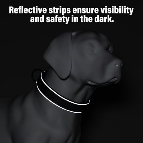 Plutus Pet Tactical Dog Collar, Reflective, for Small Medium Large Dogs