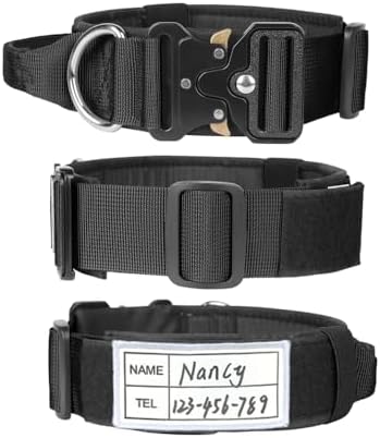 Tactical Dog Collar with Handle(Black, M)