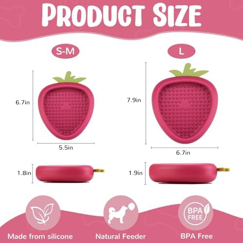 Freeze Dog Lick Bowl, Animire Non-Slip Slow Feeder Lick Mat for Dogs, Silicone Dog Enrichment Bowl for Distraction Anxiety Relief Boredom, BPA Free, Dishwasher Safe(Rose,L)