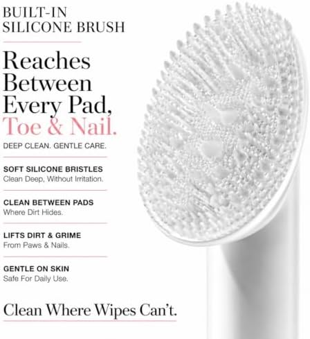 Dog Paw Cleaner, Dog Paw Wash, No-Rinse Foaming Paw Cleanser with Silicone Brush for Dogs & Puppies, Plant-Derived Formula for Sensitive Paws, 6.8 fl oz