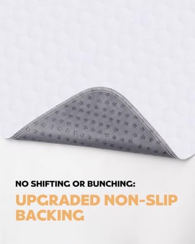 Washable Pee Pads for Dogs 36" x 36" - 2 Pack, White, Stylish Reusable Puppy Training Pads - 100% Waterproof & Leak-Proof & Non-Slip, Potty Pads for Whelping, Crate, Floor