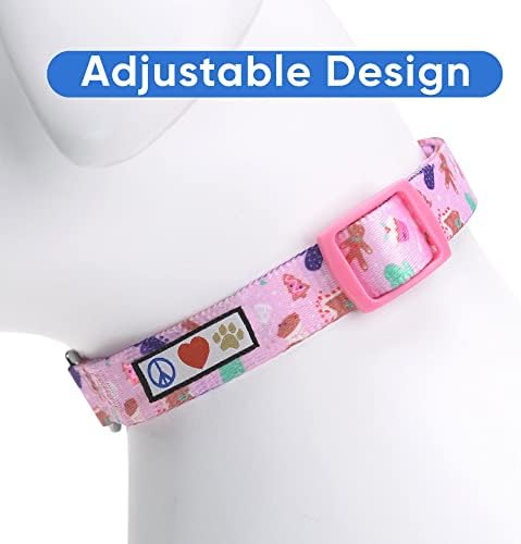 Pawtitas Personalized Dog Collar Dog Soft Adjustable Puppy Collar Customizable Embroidered add Pet Name Phone Number or Phrase Large Christmas Cookies
