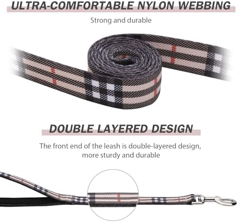 Hikiko 6FT Dog Leash Padded Double Handle with Designed Pattern