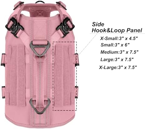 ICEFANG No Pull Tactical Dog Harness for Small Dogs,Adjustable Dog Vest