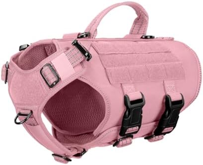 ICEFANG No Pull Tactical Dog Harness for Small Dogs,Adjustable Dog Vest