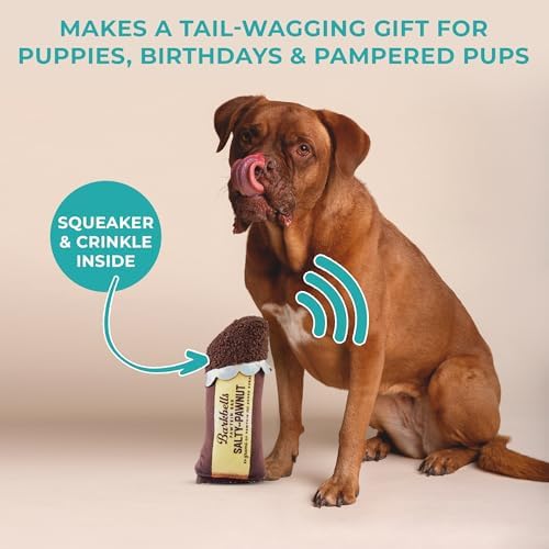 Haute Diggity Dog Barkbells Pawtein Bar Plush Dog Toy, Funny Parody Toys
