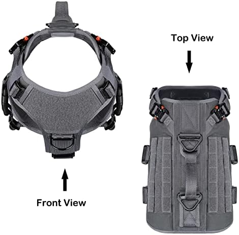 ICEFANG No Pull Tactical Dog Harness for Medium Dogs,Adjustable Dog Vest